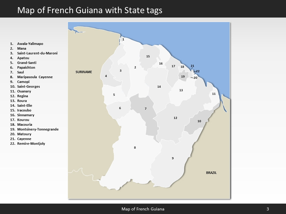 powerpoint map french guyana