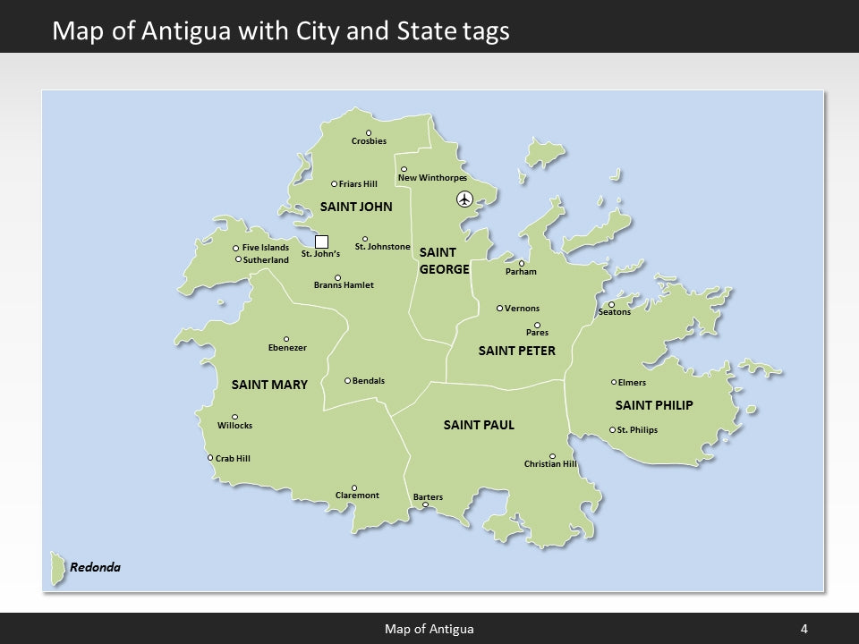 powerpoint map antigua and barbuda