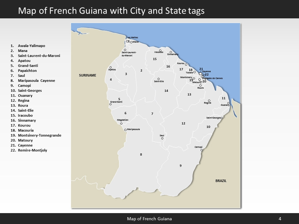 powerpoint map french guyana