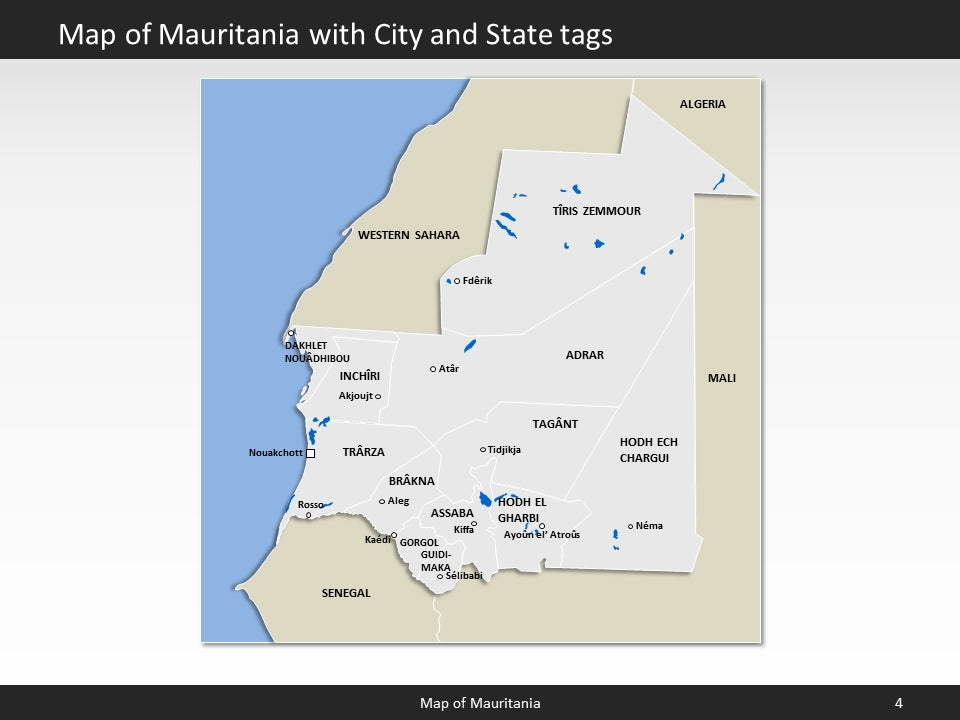 powerpoint map mauritania
