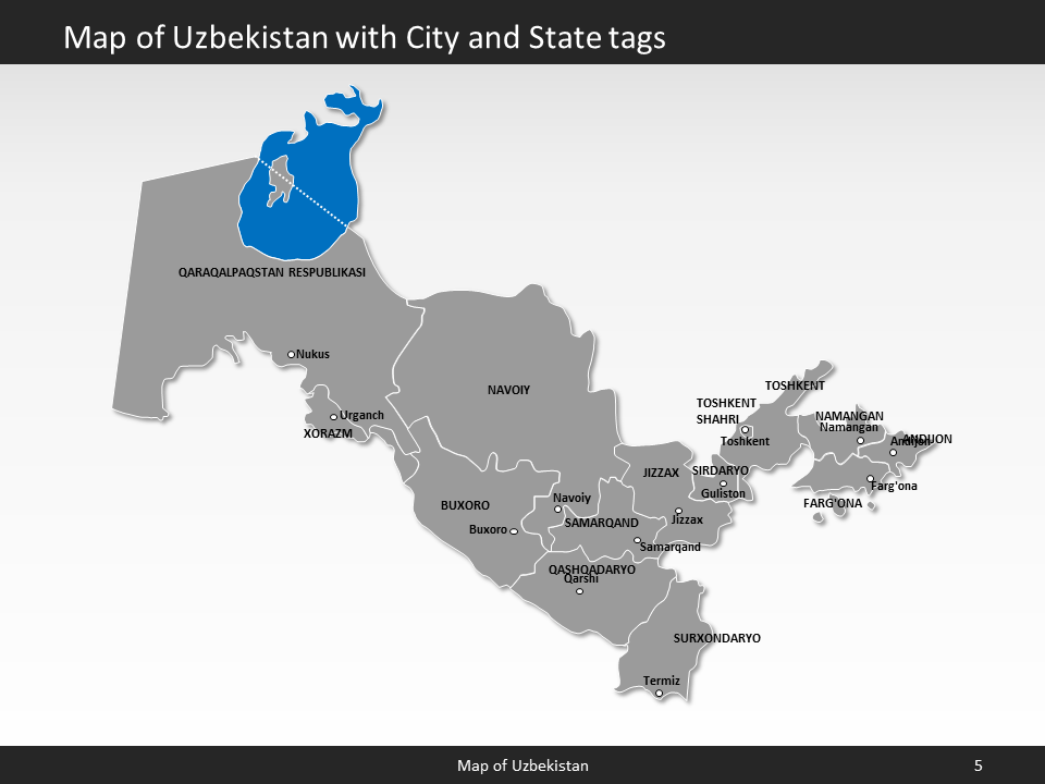 powerpoint map uzbekistan