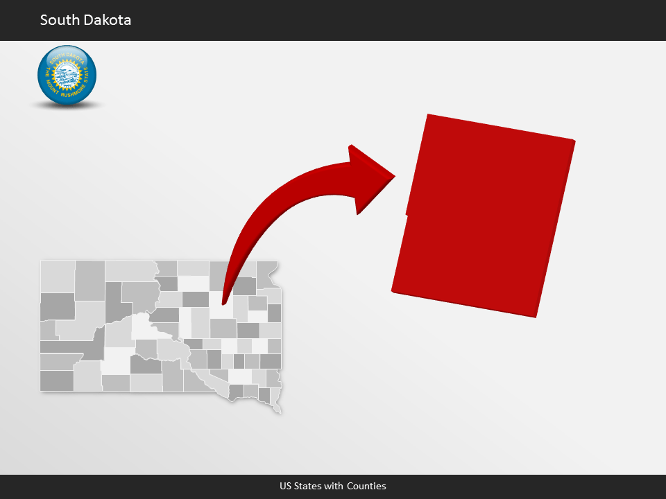 South Dakota County Map Template for PowerPoint