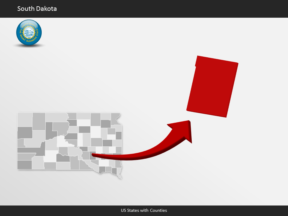 South Dakota County Map Template for PowerPoint