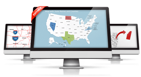 Fully Editable US Maps