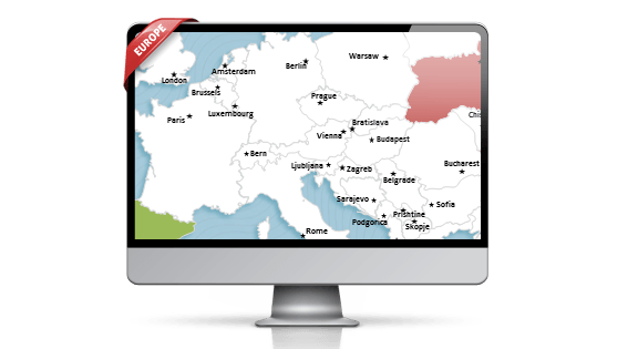 PremiumSlides Maps of Europe for PowerPoint