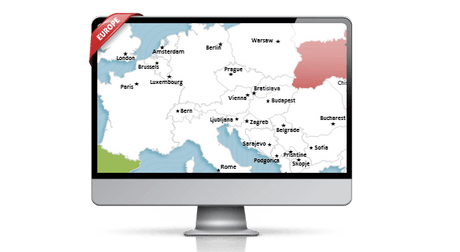 PremiumSlides Maps of Europe for PowerPoint