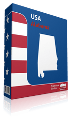 Alabama County Map Template for PowerPoint