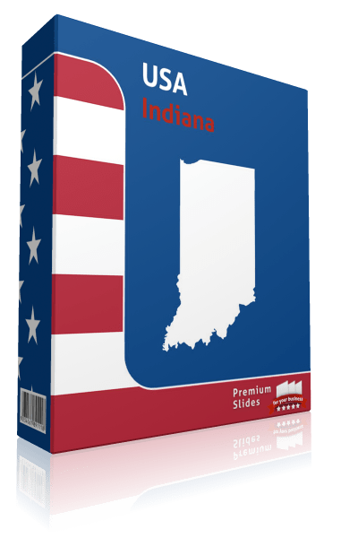 US State Indiana County Map Template for Microsoft PowerPoint ...