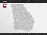 Georgia County Map Template for PowerPoint