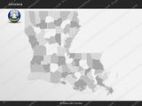 Louisiana County Map Template for PowerPoint