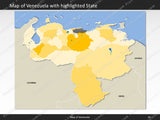 Venezuela Map - Editable Map of Venezuela - Template for PowerPoint