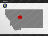 Montana County Map Template for PowerPoint
