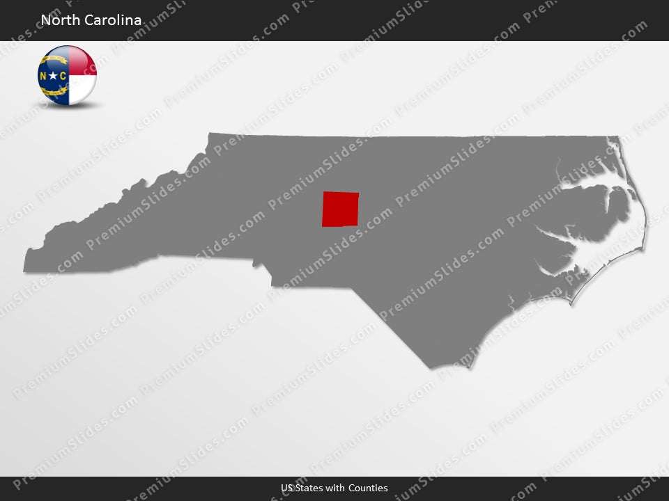 North Carolina County Map Template for PowerPoint