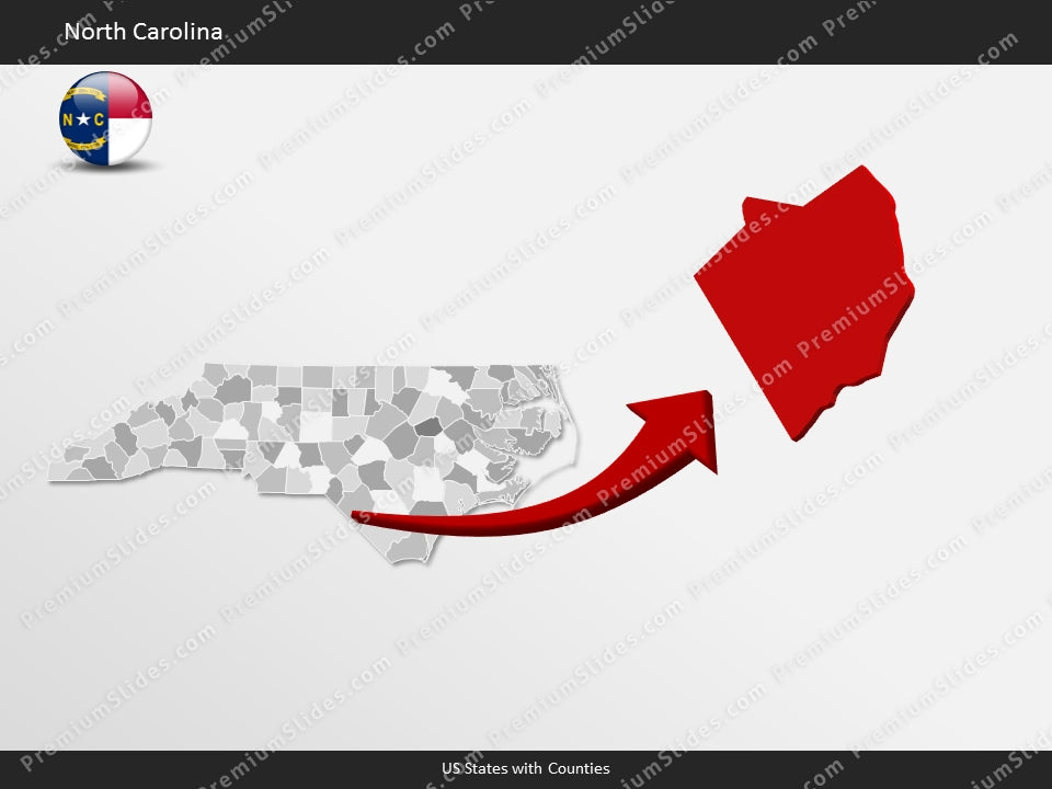 North Carolina County Map Template for PowerPoint