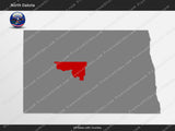 North Dakota County Map Template for PowerPoint