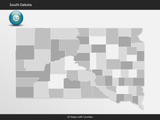 South Dakota County Map Template for PowerPoint