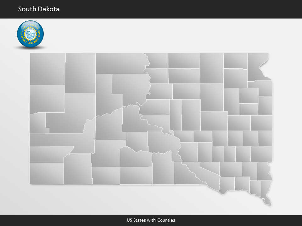South Dakota County Map Template for PowerPoint