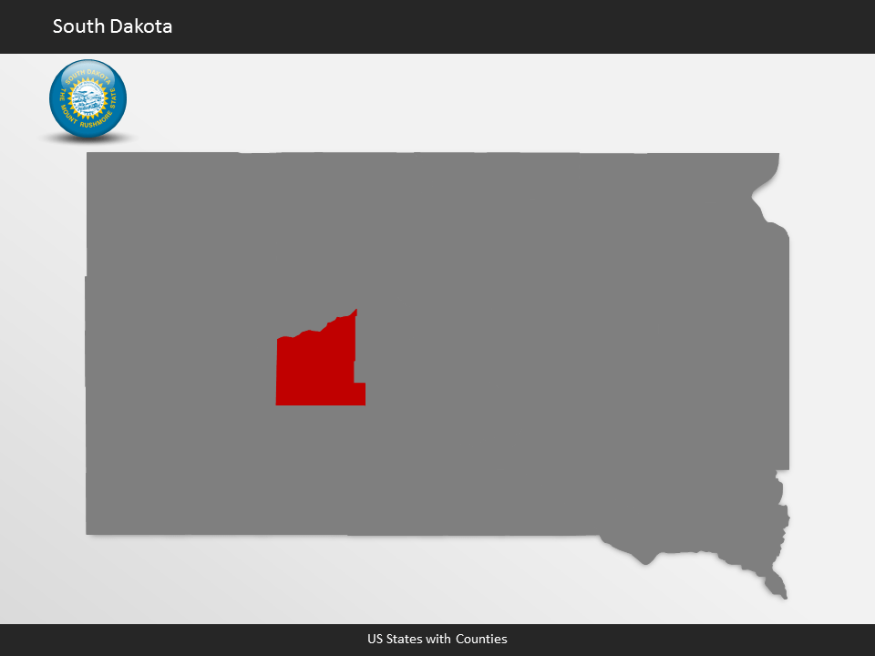 South Dakota County Map Template for PowerPoint