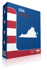 Virginia County Map Template for PowerPoint