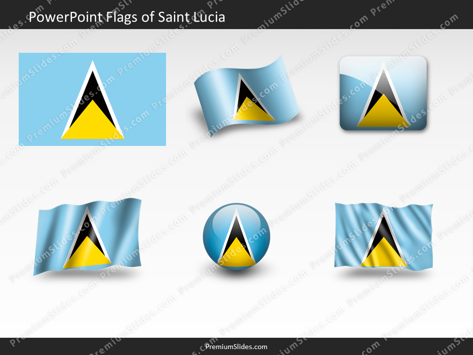 Free Saint-Lucia Flag PowerPoint Template