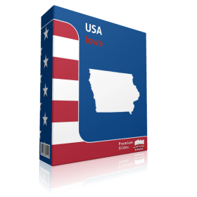 Iowa County Map Template for PowerPoint 