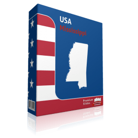 Mississippi County Map Template for PowerPoint 